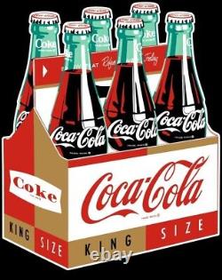 Coca Cola, Coke Bottle Six Pack NEW Sign 28 Tall Diecut Style USA STEEL