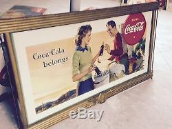 Coca Cola Coke Cardboard Poster Litho Display Sign with Kay Frame