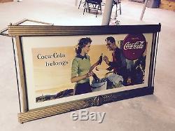 Coca Cola Coke Cardboard Poster Litho Display Sign with Kay Frame