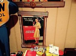 Coca Cola Coke Cardboard Poster Litho Display Sign with Kay Frame Umbrella Girl