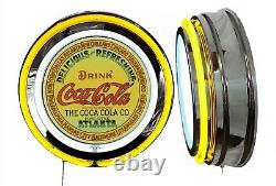 Coca Cola Coke Cities Sign Neon Sign YELLOW Neon No Clock Man Cave Soda Pop