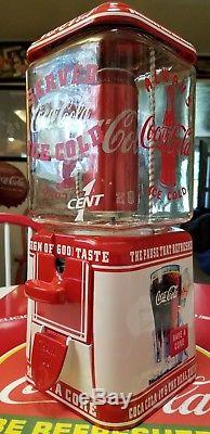 Coca Cola Coke Coin Gumball Candy Peanut Oak Acorn Vending Machine / Sign