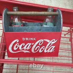 Coca Cola Coke Display Rack Hand Cart Rolling Metal Cart Rare 1 Metal Case