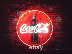 Coca Cola Coke Logo Lamp Neon Light Sign 24x24 HD Vivid Printing Technology