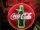 Coca Cola Coke Refresh Neon Light Sign Lamp 24x24 Real Glass Bar Wall Decor