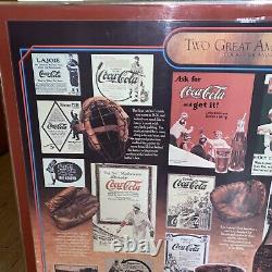 Coca Cola Coke Sign Two Great American Pastimes Vintage Original Frame Rare One