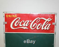 Coca-Cola Coke Soda Tin Advertising Sign and Menu Board 1941 Dated