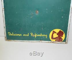 Coca-Cola Coke Soda Tin Advertising Sign and Menu Board 1941 Dated