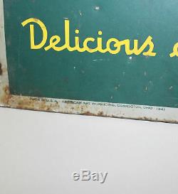 Coca-Cola Coke Soda Tin Advertising Sign and Menu Board 1941 Dated