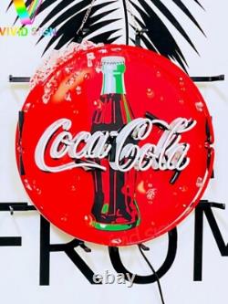 Coca Cola Cold Coke Bottle 17x17 Neon Sign Light Lamp HD Vivid Printing