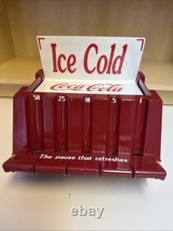 Coca-Cola Countertop Coin Changer Register Display, Red/White, Unmarked