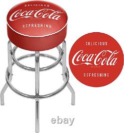 Coca-Cola Delicious Refreshing Padded Swivel Bar Stool