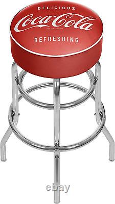 Coca-Cola Delicious Refreshing Padded Swivel Bar Stool