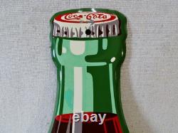 Coca Cola Die Cut Tin Bottle Sign