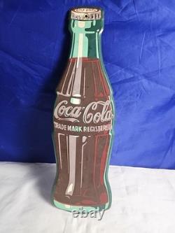 Coca Cola Die Cut Tin Bottle Sign 16.5