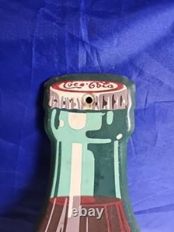 Coca Cola Die Cut Tin Bottle Sign 16.5