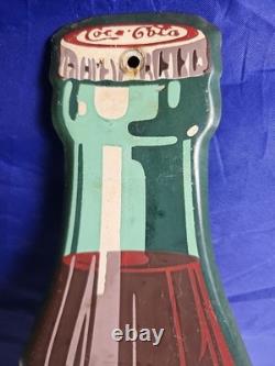 Coca Cola Die Cut Tin Bottle Sign 16.5