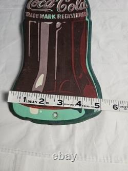 Coca Cola Die Cut Tin Bottle Sign 16.5