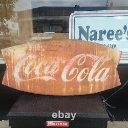 Coca-Cola Double Fishtail Sign Vintage 60s 60x28 Local Pickup