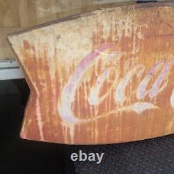 Coca-Cola Double Fishtail Sign Vintage 60s 60x28 Local Pickup