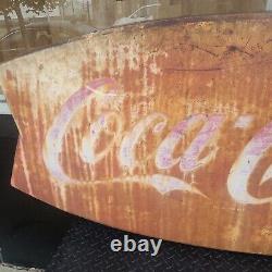 Coca-Cola Double Fishtail Sign Vintage 60s 60x28 Local Pickup