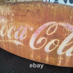 Coca-Cola Double Fishtail Sign Vintage 60s 60x28 Local Pickup