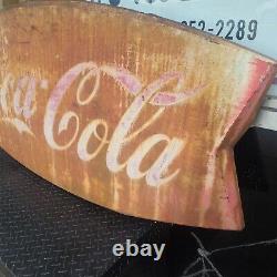 Coca-Cola Double Fishtail Sign Vintage 60s 60x28 Local Pickup