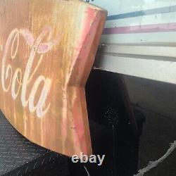 Coca-Cola Double Fishtail Sign Vintage 60s 60x28 Local Pickup