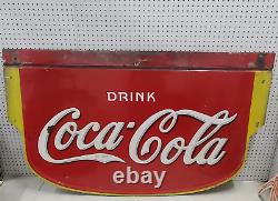 Coca Cola Double Sided Porcelain Enamel Original Sign Collectible Advertising