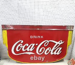 Coca Cola Double Sided Porcelain Enamel Original Sign Collectible Advertising