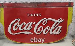 Coca Cola Double Sided Porcelain Enamel Original Sign Collectible Advertising