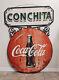 Coca Cola Double Sided Vintage Metal Sign (Conchita)