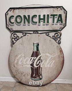 Coca Cola Double Sided Vintage Metal Sign (Conchita)