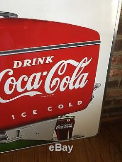 Coca Cola Doublesided Porcelain Dispenser Sign