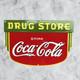 Coca Cola Drug storPure Porcelain Enamel Heavy Metal Sign 36 inches Double Side