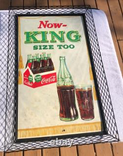 Coca Cola Easel Back Cardboard in Canadian Mesh Frame 1958