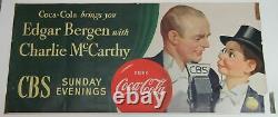 Coca-Cola Edgar Bergen with Charlie McCarthy Paper Poster Sign