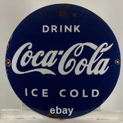 Coca-Cola Enamel Sign Ø 50cm (19.7) Retro Restaurant Pub Vintage Decoration