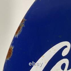 Coca-Cola Enamel Sign Ø 50cm (19.7) Retro Restaurant Pub Vintage Decoration