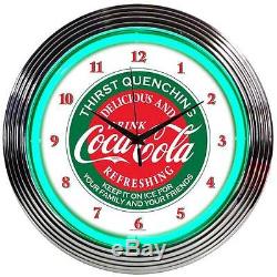 Coca-Cola Evergreen Neon clock sign style Coca Cola Coke Soda Thirst Quenching