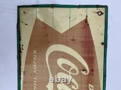 Coca Cola Fish Tail Sign Vintage 1950s Steel Litho 12x32 MCA 1455