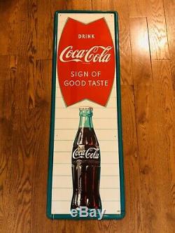 Coca Cola Fishtail NOS Soda Pop Bottle Sign