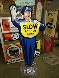 Coca Cola Fishtail School Guard Crossing Policeman Double Sided Sign