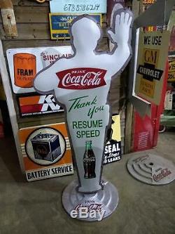 Coca Cola Fishtail School Guard Crossing Policeman Double Sided Sign