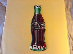 Coca Cola Flat Stamped Bottle 1957 Sign