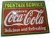 Coca Cola Fountain Service Delicious And Refreshing Porcelain Enamel Sign 60x46
