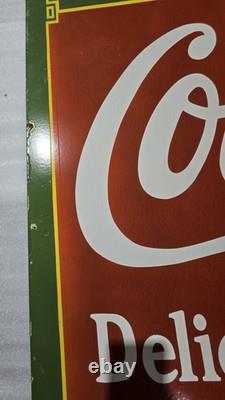 Coca Cola Fountain Service Delicious And Refreshing Porcelain Enamel Sign 60x46