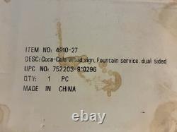 Coca-Cola Fountain Service Dual Sided Wood Sign Red Green Gold Soda Theme