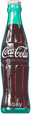 Coca Cola Glass Soda Pop Bottle 48 Heavy Duty USA Made Metal Coke Adv Sign