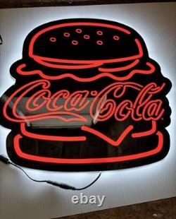 Coca Cola Hamburger Rare SIGN lighted 20x20